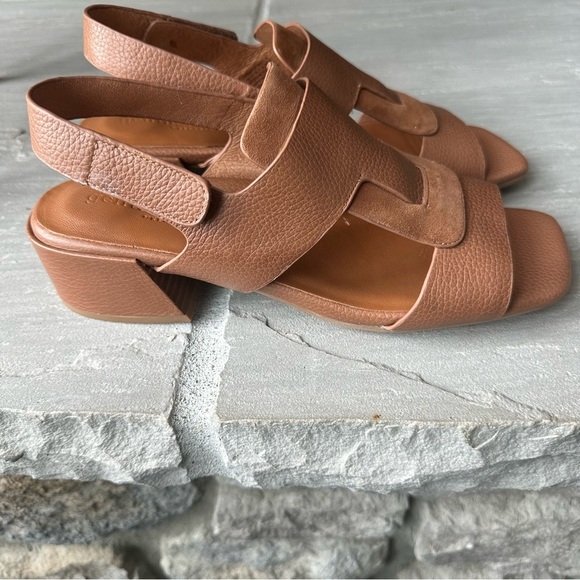 Gentle Souls Park Interlock Conac Suede Leather‎ Sandal Brown, SZ 10 Chunky Heel - Picture 4 of 8